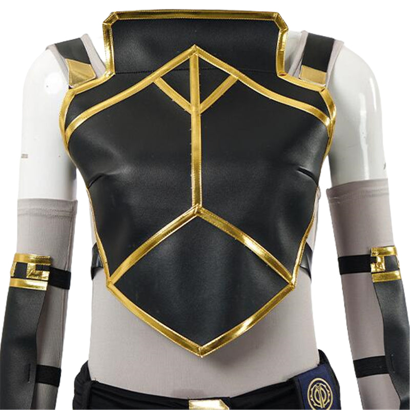 Game Arcane:League of Legends Vi Cosplay Costume Black Armor Suit - AwwwCos