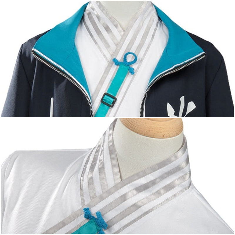 Game Arknights Yan Cosplay Costume Green Coat White Top - AwwwCos