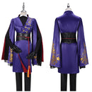 Twisted-Wonderland Rook Hunt Cosplay Costume Cross Tied Coat Purple Outer Robe