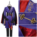 Twisted-Wonderland Rook Hunt Cosplay Costume Cross Tied Coat Purple Outer Robe