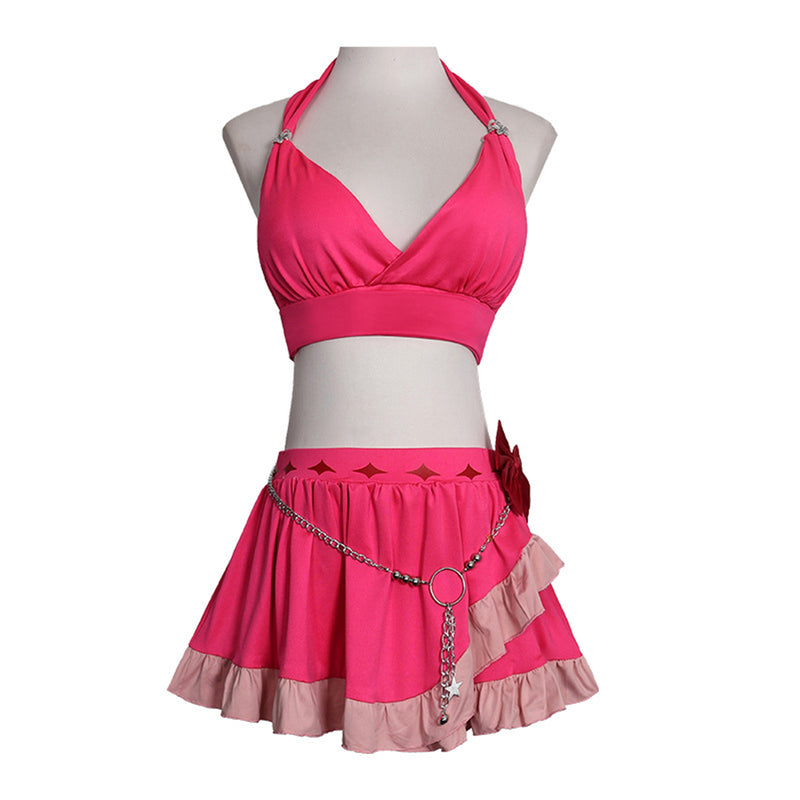Game Final Fantasy Rebirth Aerith Gainsborough Cosplay Costume Red Swimsuit - AwwwCos
