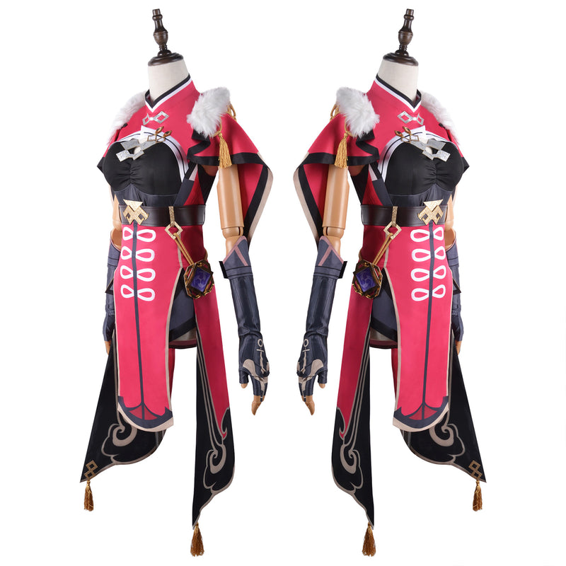 AwwwCos Game Genshin Impact Beidou Cosplay Costume Dress Robe Suit Halloween Outfit Uniform Clothes for Women