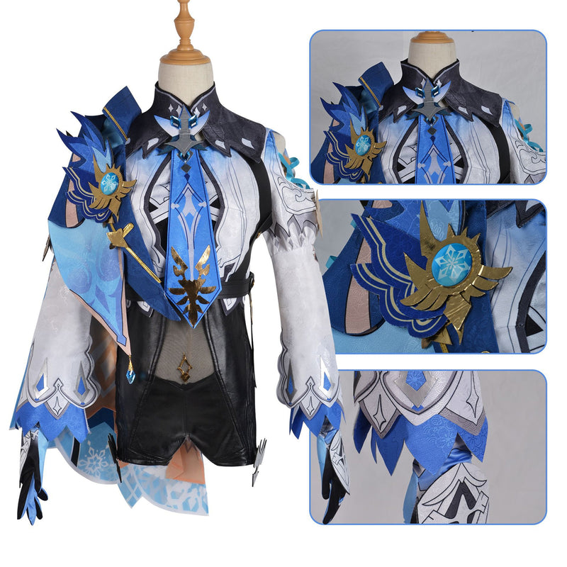 Game Genshin Impact Eula Cosplay Costume Shoes Wig - AwwwCos