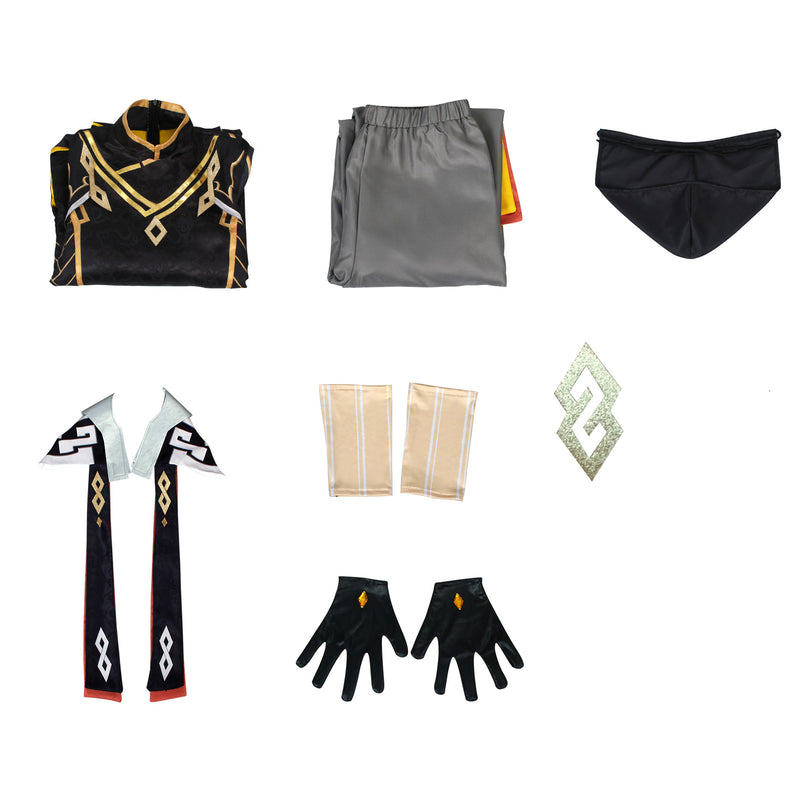 AwwwCos Game Genshin Impact Morax Zhongli Cosplay Costume Suit Dress