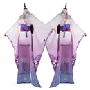 Game Genshin Impact Raiden Shogun Pink Kimono Dress Suit Robe Halloween Clothes with Wig