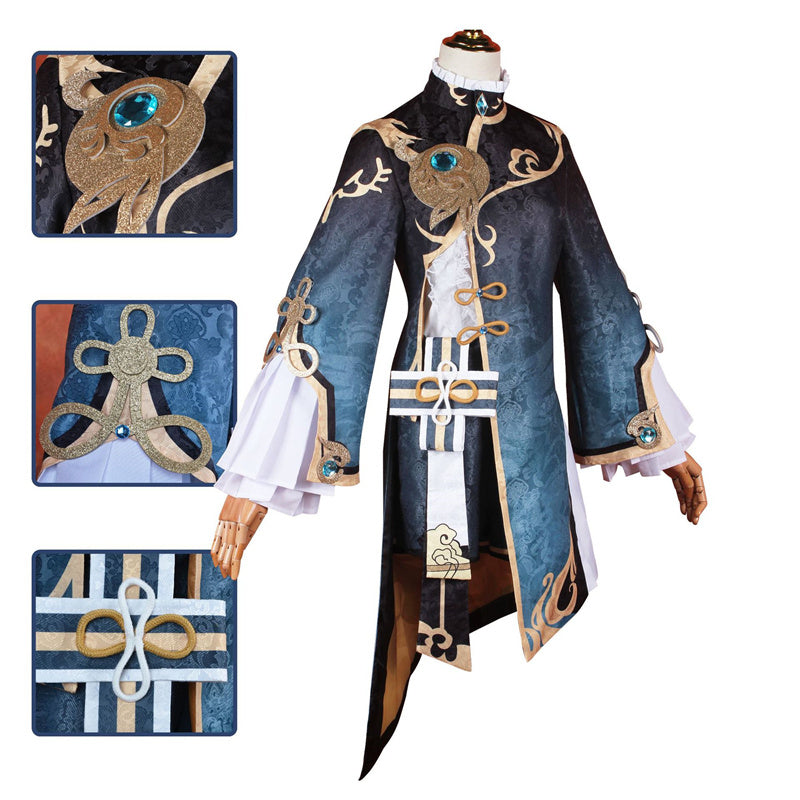 Game Genshin Impact Xing qiu Cosplay Costume Dress Robe Cheongsam