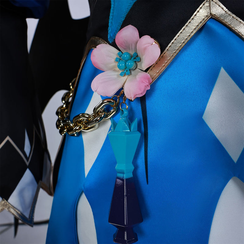 Game Honkai: Star Rail Cerydra Cosplay Costume Blue Dress