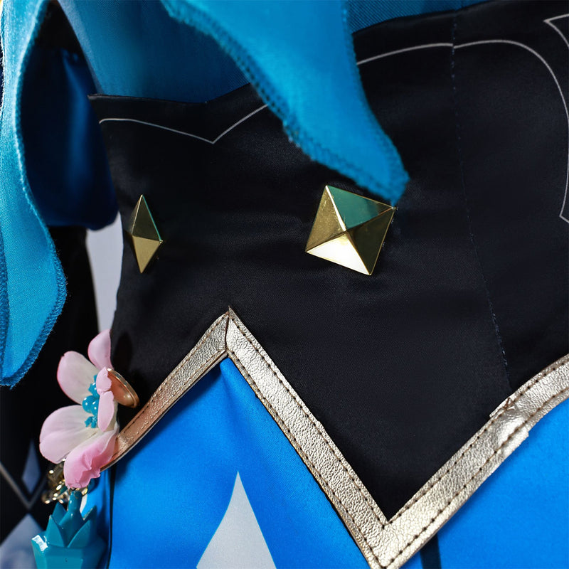 Game Honkai: Star Rail Cerydra Cosplay Costume Blue Dress