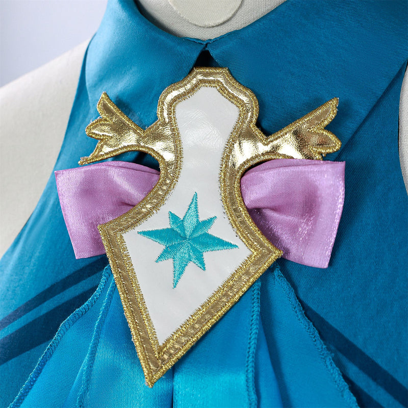 Game Honkai: Star Rail Cerydra Cosplay Costume Blue Dress