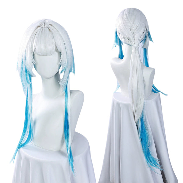 Game Honkai: Star Rail Cerydra Cosplay Hair White Blue Wig