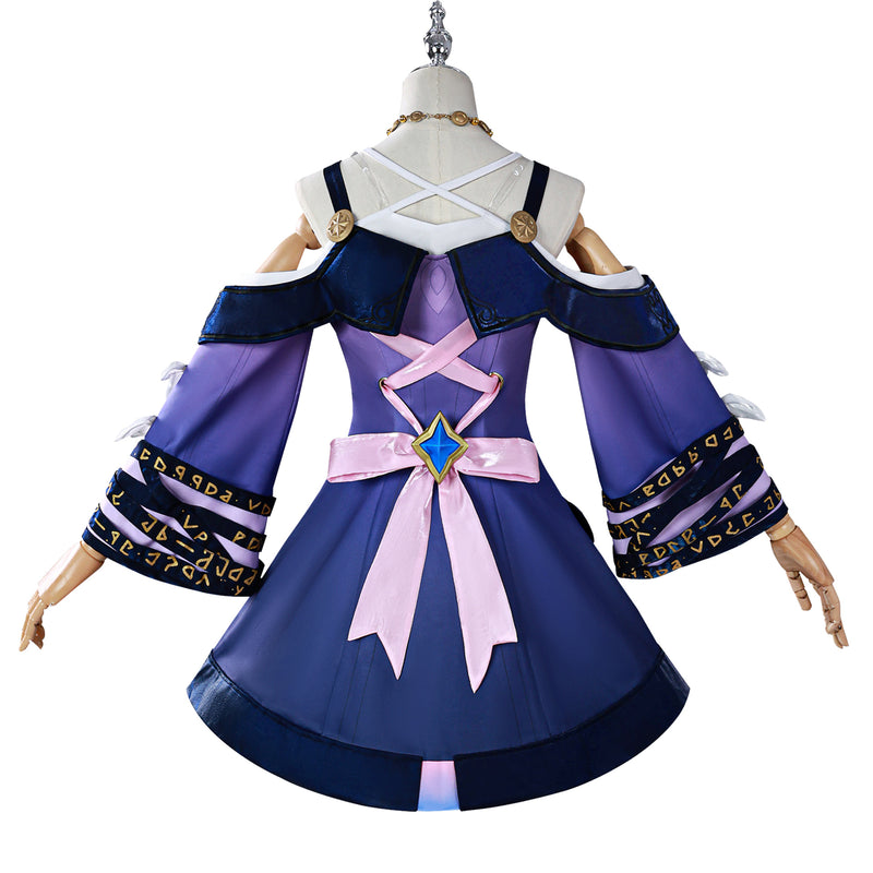 Game Honkai: Star Rail Cyrene Cosplay Purple Sleeve Dress Embroidery Vest - AwwwCos