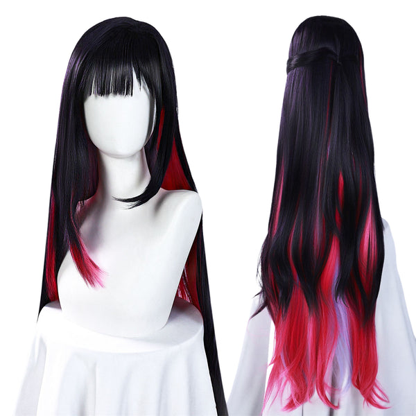 Game Honkai: Star Rail Helektra Cosplay Wig  Stright Long Black Red Hair - AwwwCos