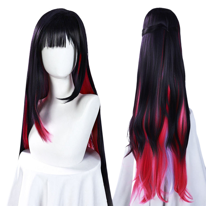 Game Honkai: Star Rail Helektra Cosplay Wig  Stright Long Black Red Hair - AwwwCos