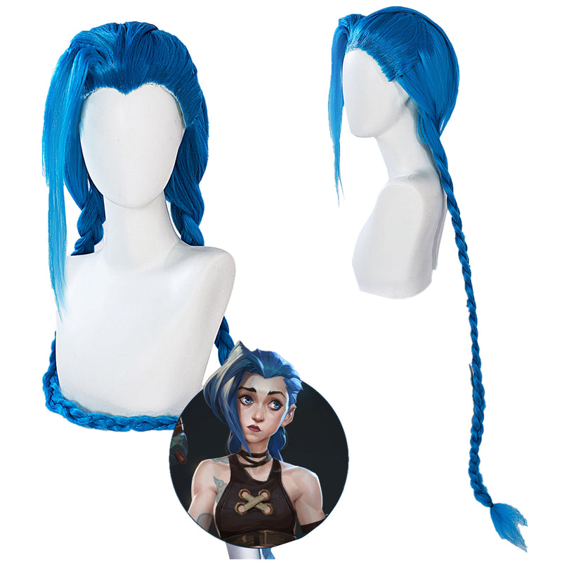 Game LOL Arcane League of Legends Jinx Cosplay Costume Boots Wig