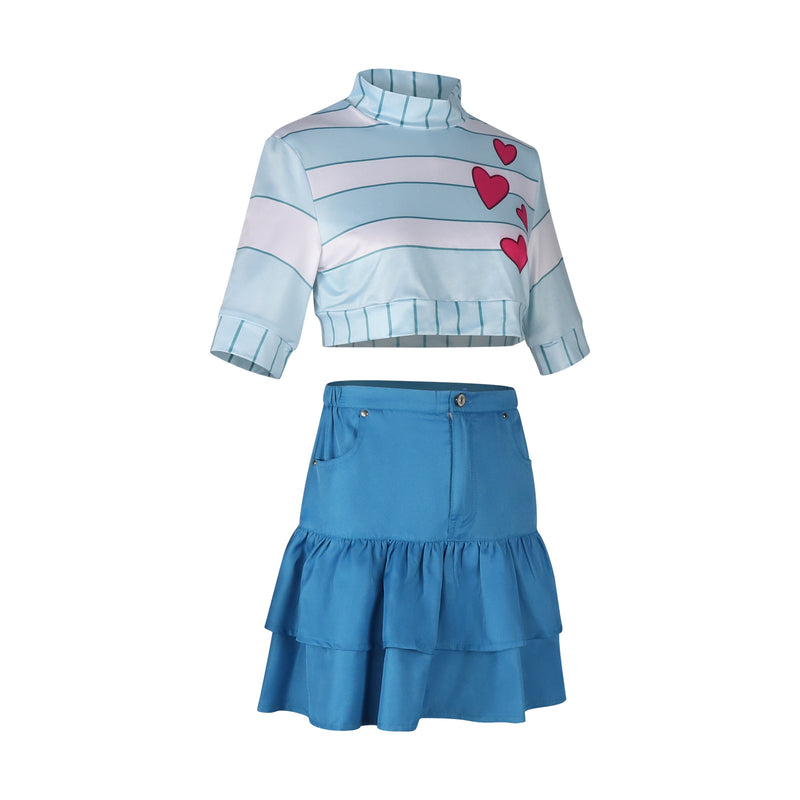 Game Mouthwashing Cory Cosplay Costume Crop Top Ruffles Skirt - AwwwCos