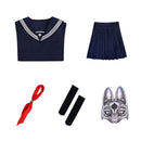 Game Silent Hill Shimizu Hinako Cosplay Costume Fox Mask Navy Blue Suit - AwwwCos