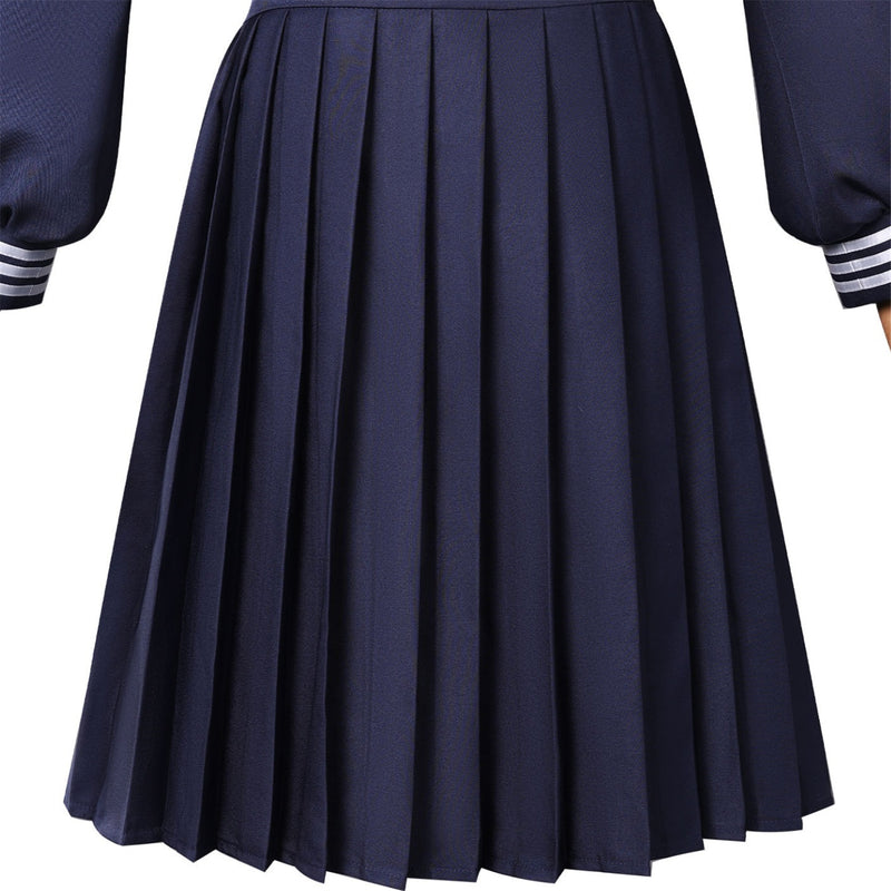 Game Silent Hill Shimizu Hinako Cosplay Costume Navy Blue Top Skirt Socks