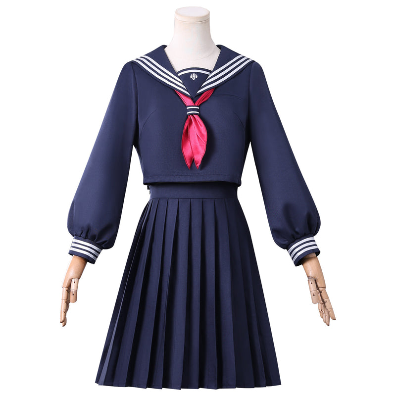 Game Silent Hill Shimizu Hinako Cosplay Costume Navy Blue Top Skirt Socks