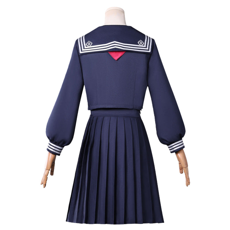 Game Silent Hill Shimizu Hinako Cosplay Costume Navy Blue Top Skirt Socks