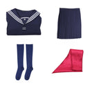Game Silent Hill Shimizu Hinako Cosplay Costume Navy Blue Top Skirt Socks