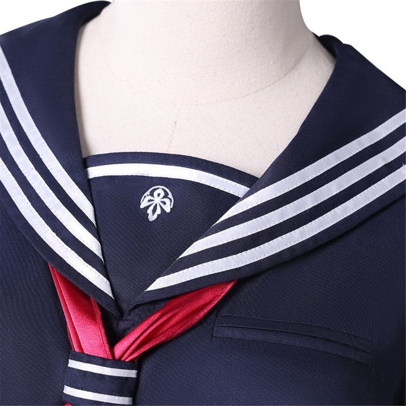 Game Silent Hill Shimizu Hinako Cosplay Costume Navy Blue Top Skirt Socks