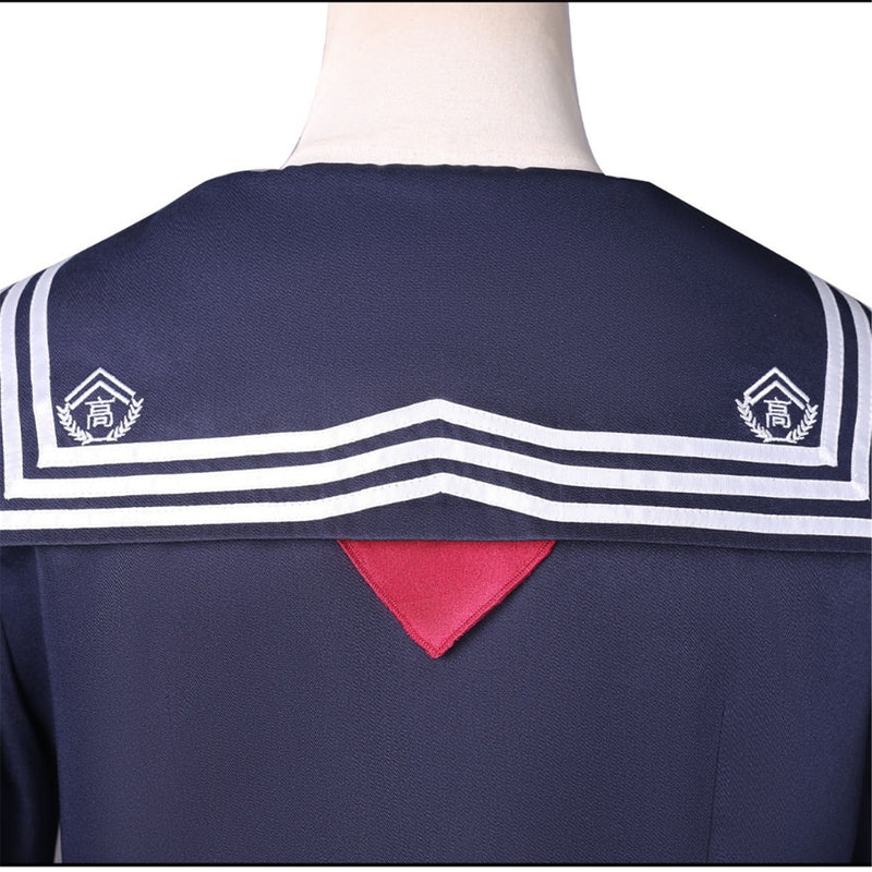 Game Silent Hill Shimizu Hinako Cosplay Costume Navy Blue Top Skirt Socks