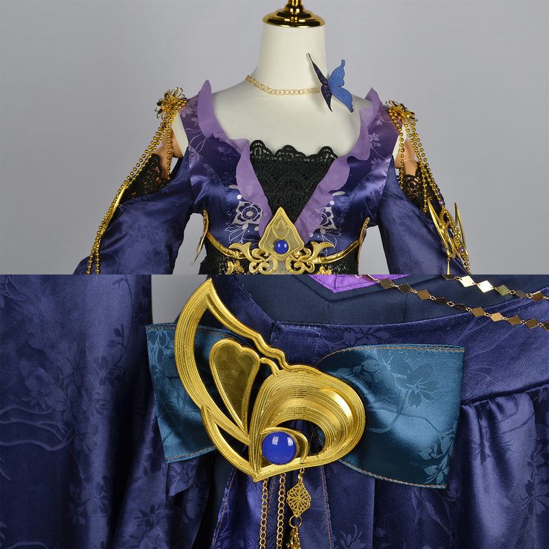 Game Treacherous Waters Jiuling Cosplay Costume Dress Shoes Wig