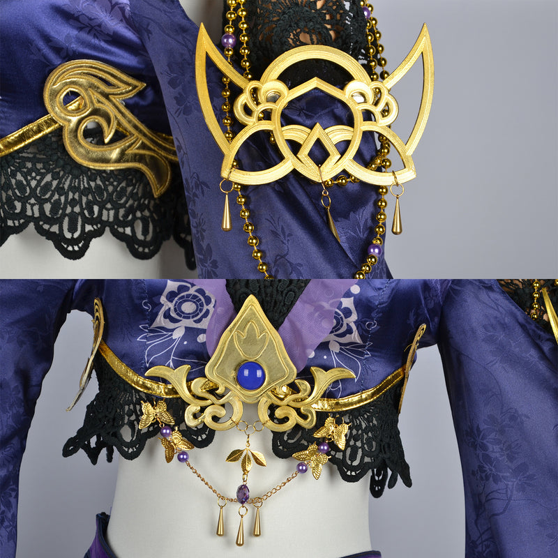 Game Treacherous Waters Jiuling Cosplay Costume Dress Shoes Wig