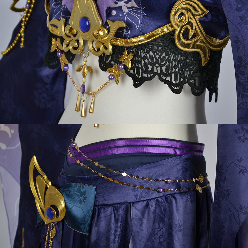 Game Treacherous Waters Jiuling Cosplay Costume Dress Shoes Wig
