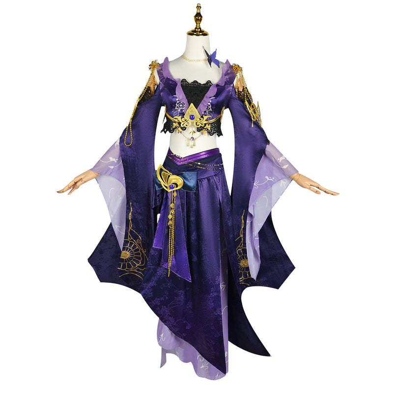 Game Treacherous Waters Jiuling Cosplay Costume Dress Shoes Wig