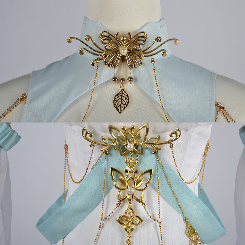 Game Treacherous Waters Suwen Cosplay Costume Dress Shoes Wig