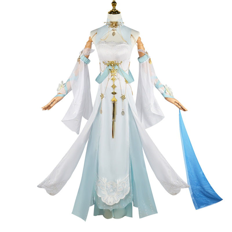 Game Treacherous Waters Suwen Cosplay Costume Dress Shoes Wig