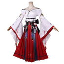 Game Wuthering Waves Hiyuki Cosplay Costume Off Shoulder Top Red Skirt