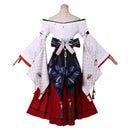 Game Wuthering Waves Hiyuki Cosplay Costume Off Shoulder Top Red Skirt