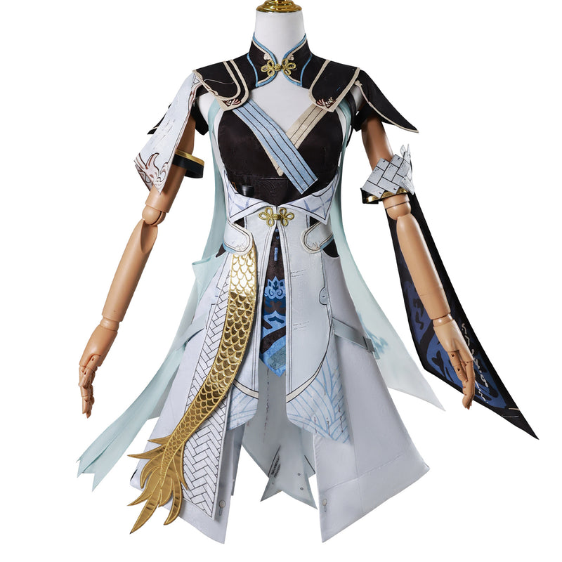 Game Wuthering Waves Jinhsi Cosplay Costume Dress Boots Wig - AwwwCos