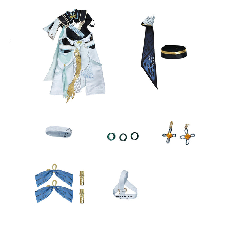 Game Wuthering Waves Jinhsi Cosplay Costume Dress Boots Wig - AwwwCos