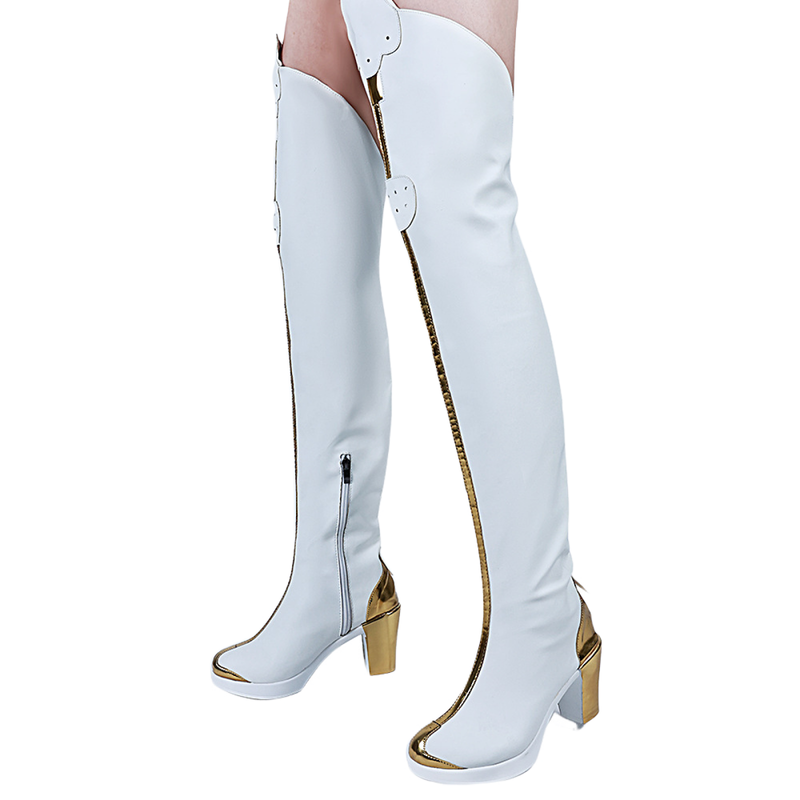 Game Wuthering Waves Jinhsi Cosplay Costume Dress Boots Wig - AwwwCos