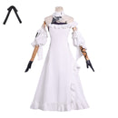 Game Wuthering Waves Phrolova Cosplay Costume White Dress Green Wig