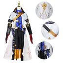 Game Genshin Impact Albedo Cosplay Costume Suit Jacket Trench Coat Pants