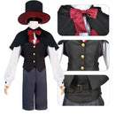 Game Genshin Impact Childhood Lyney Halloween Fontaine Twins Magician Carnival Outfit
