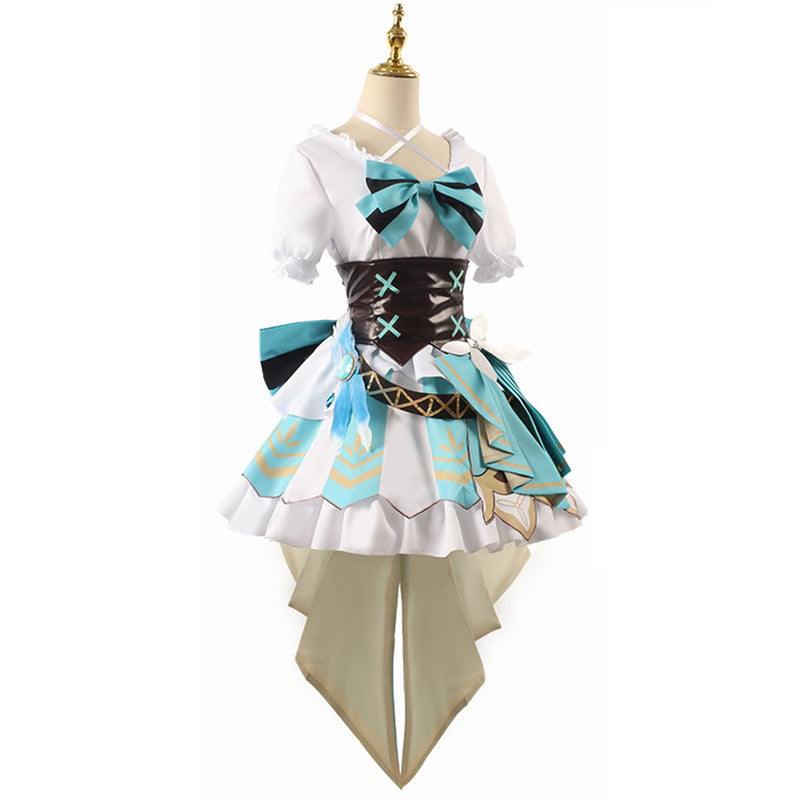 Game Genshin Impact Fanart Barbatos Cosplay Costume Outfit Women Dress
