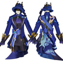Genshin Impact Fontaine Black Furina Cosplay Costume Magician Suit Dress