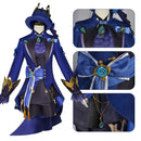 Genshin Impact Fontaine Black Furina Cosplay Costume Magician Suit Dress