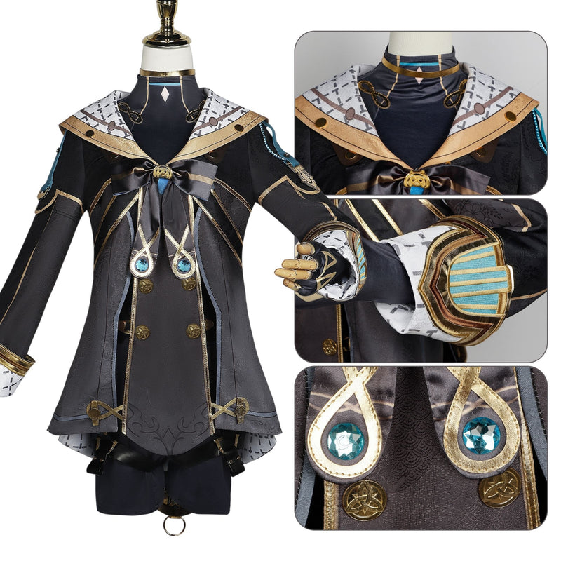 AwwwCos Genshin Impact Freminet Cosplay Costume Fontaine Lyney Lynette Brother Diver Halloween Clothing Outfit Suit Hat