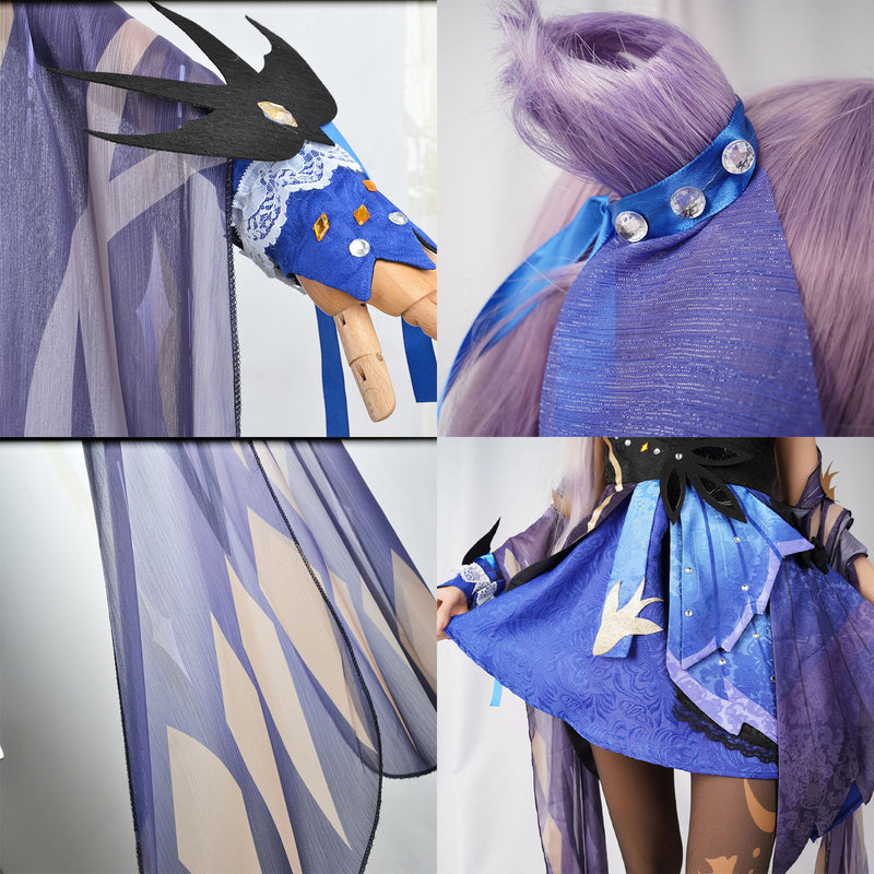 Game Genshin Impact Keqing Cosplay Costume Suit Ke Qing Dress