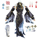 Game Genshin Impact Shenhe Cosplay Costume Women Cheongsam Dress Wig