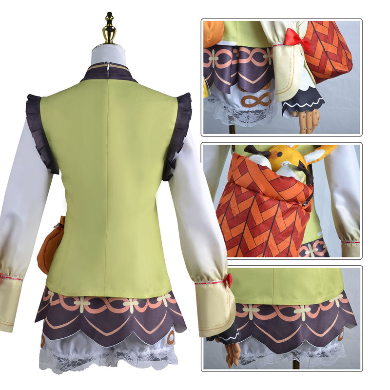 AwwwCos Genshin Impact Yaoyao Cosplay Costume Suit Dress Halloween Carnival Outfit Uniform Clothes for Women Girls