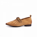 Genuine Leather Women Flower Spring Breathable Soft Sole Pointed shoes - AwwwCos