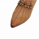 Genuine Leather Women Flower Spring Breathable Soft Sole Pointed shoes - AwwwCos