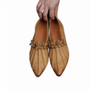 Genuine Leather Women Flower Spring Breathable Soft Sole Pointed shoes - AwwwCos